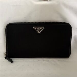 Prada Nylon Zip Around Long Wallet